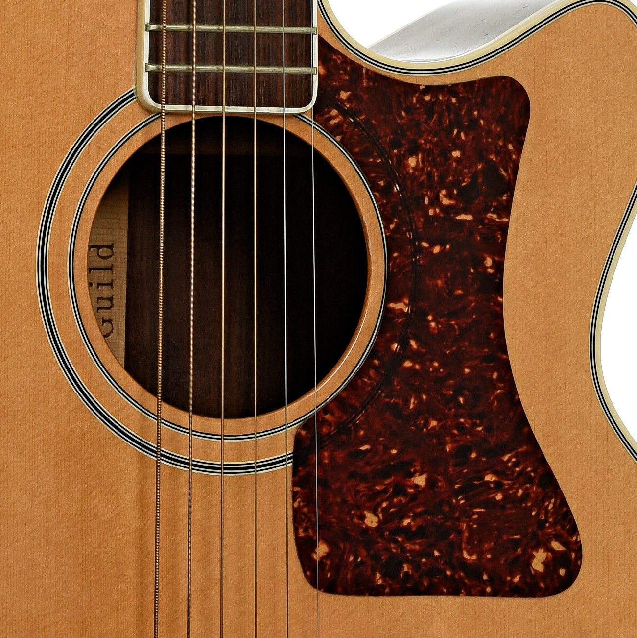 Soundhole of Guild F47RCE Acoustic-Electric Guitar