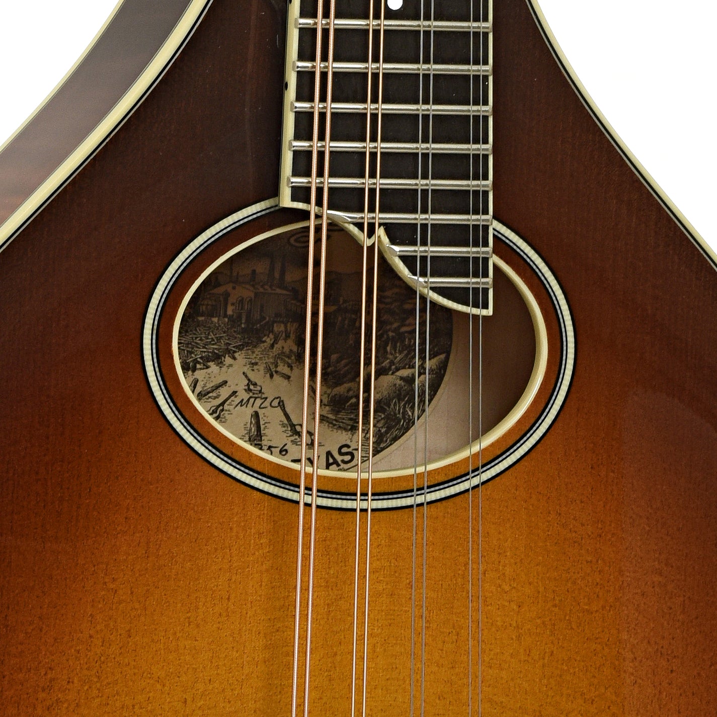 Soundhole of Collings MT2 O A-Style Oval Hole Mandolin 