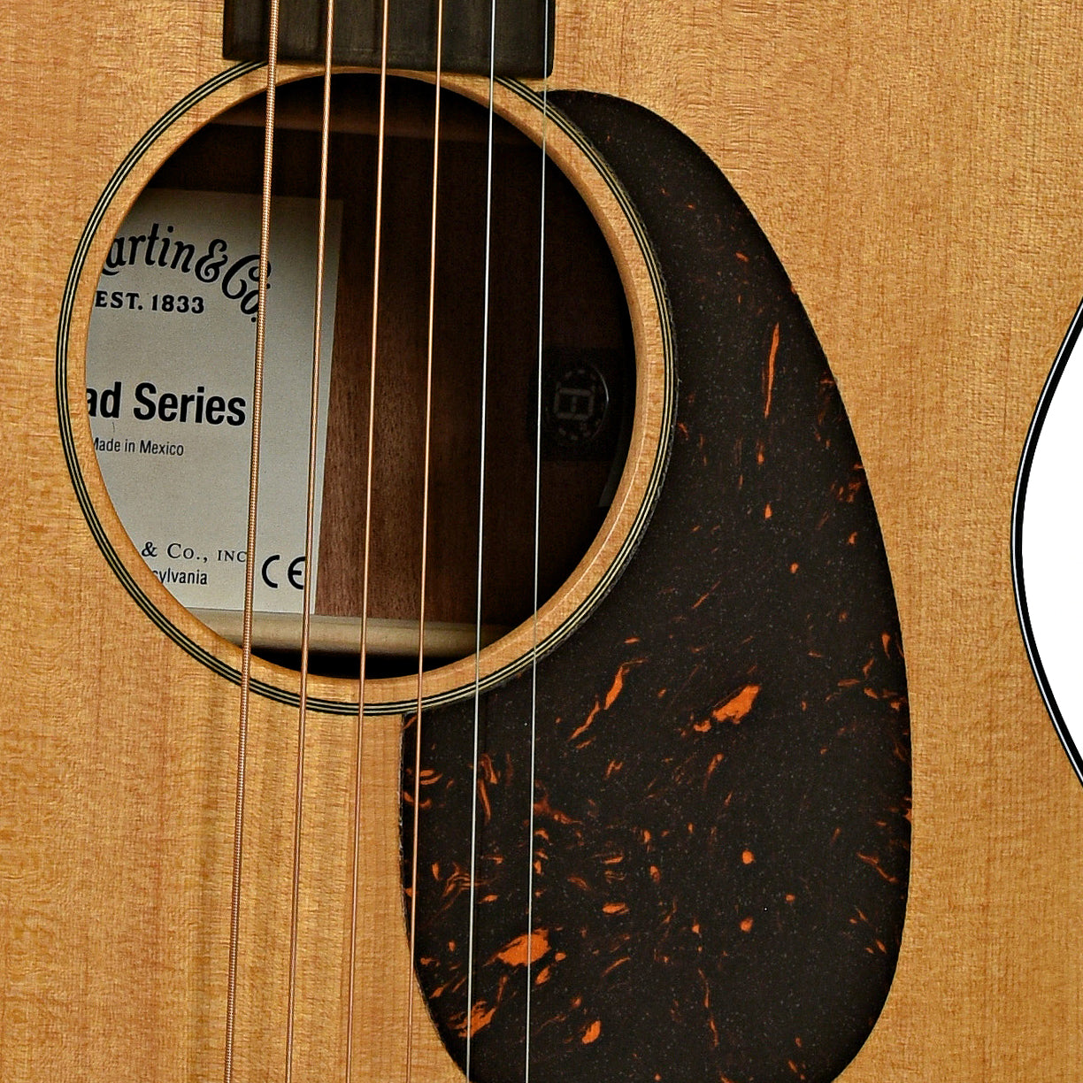 Soundhole of Martin 000-10E Retro Guitar