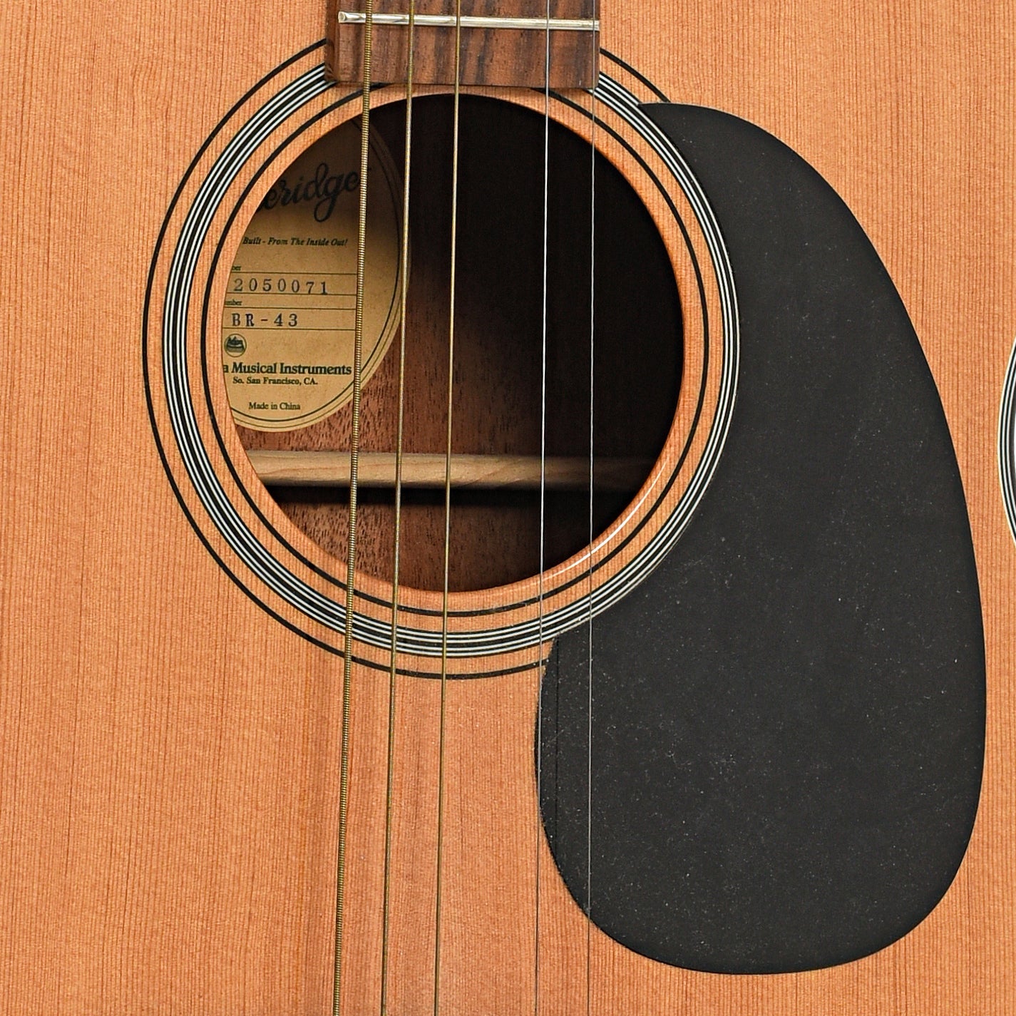 Sound hole of Blueridge BR-43 Acoustic Guitar (2012)