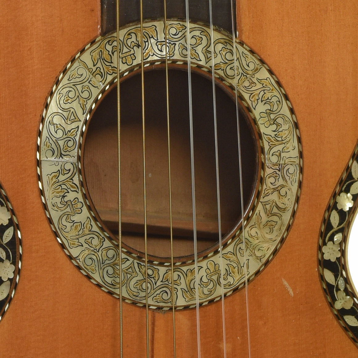 Soundhole of French LaCote-Style Romantic Guitar