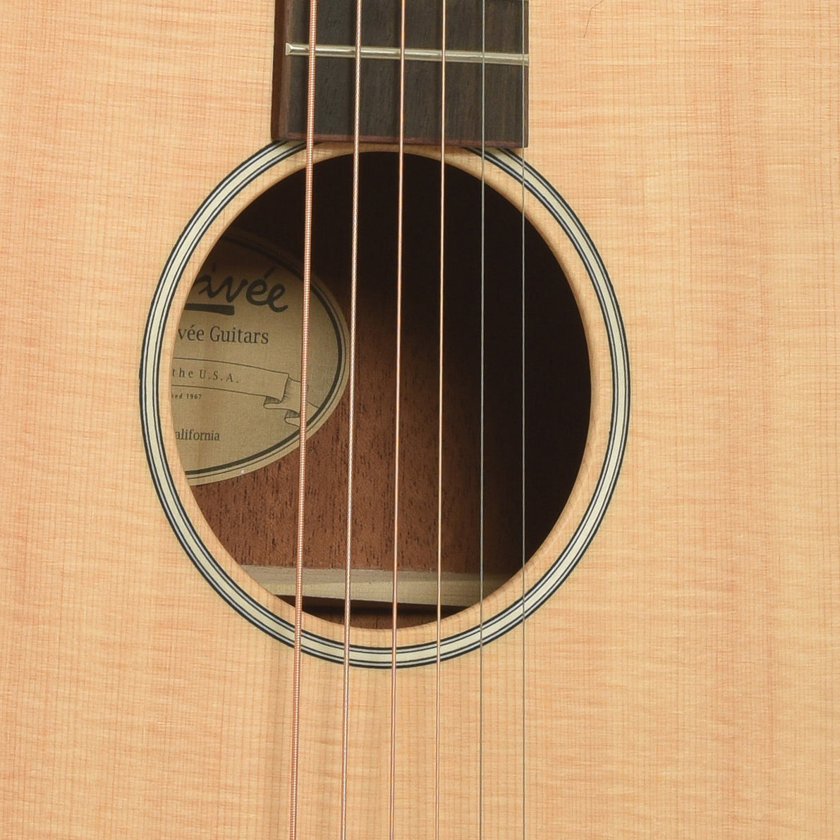 Soundhole of Larrivee Simple 6 D Dreadnought Acoustic Guitar