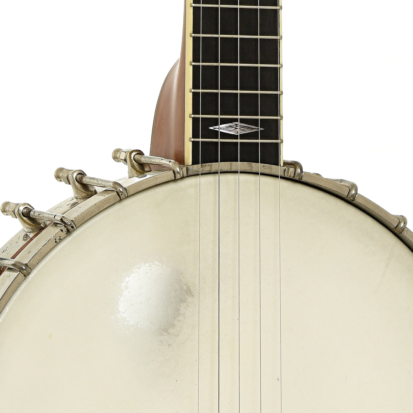 Front neck joint of R.M. Anderson Vega Tubaphone Conversion Banjo