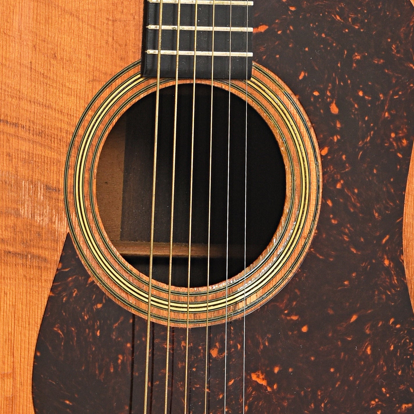 Sound hole of Martin D-28 Acoustic Guitar (1960)