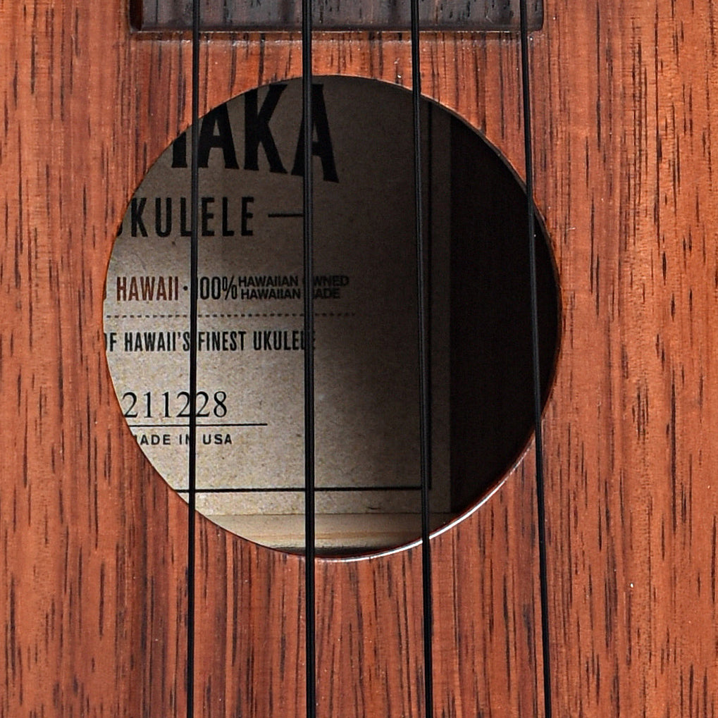 Sound hole of Kamaka HP-1 Pineapple Soprano Ukulele (2021)