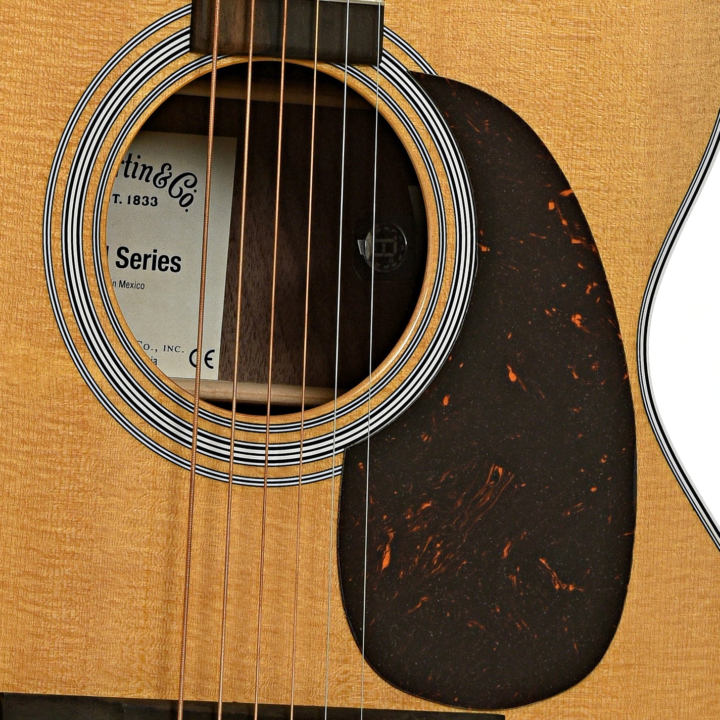 Soundhole of Martin 000-13E Retro Walnut Guitar