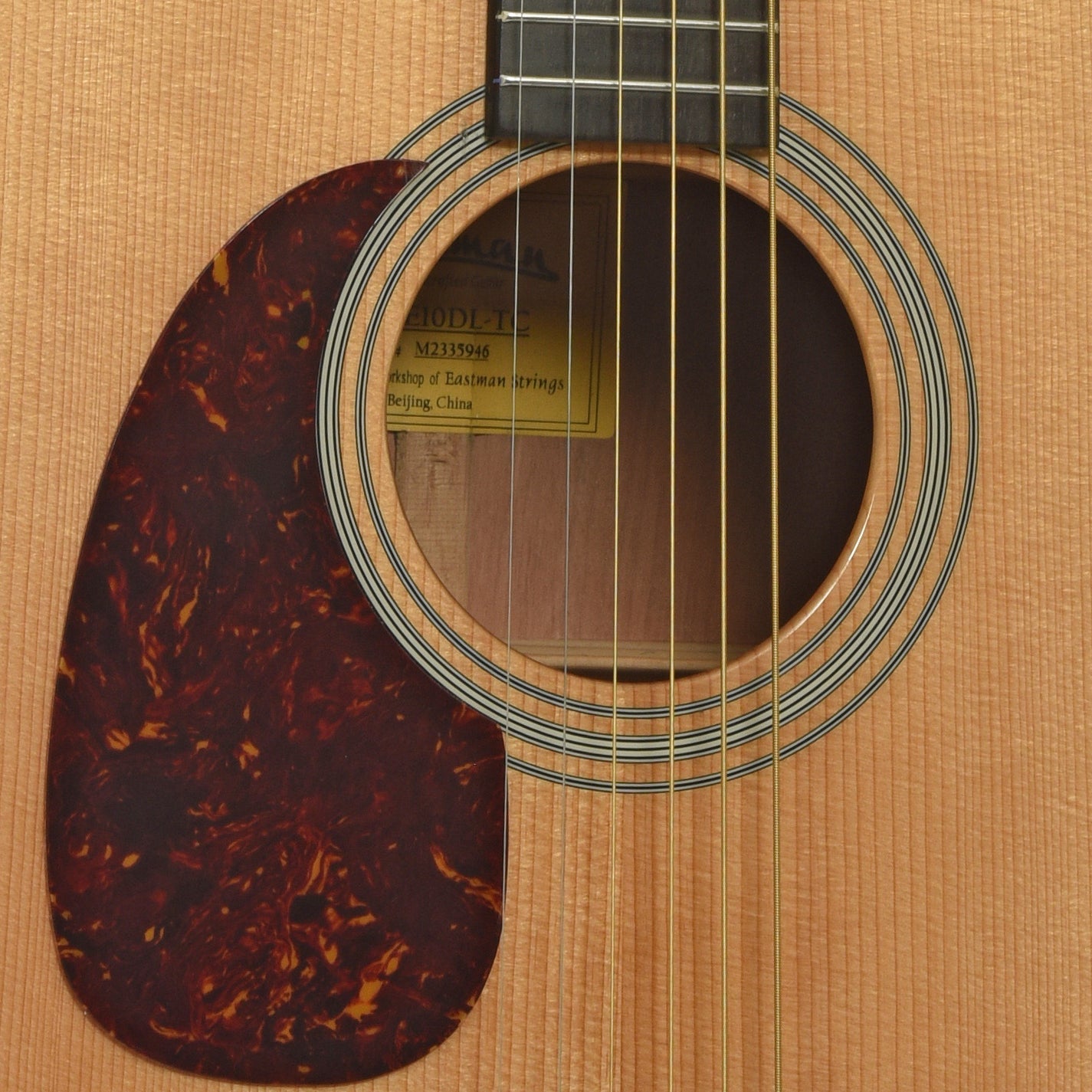 Soundhole of Eastman E10DL-TC Left-Handed Acoustic Guitar