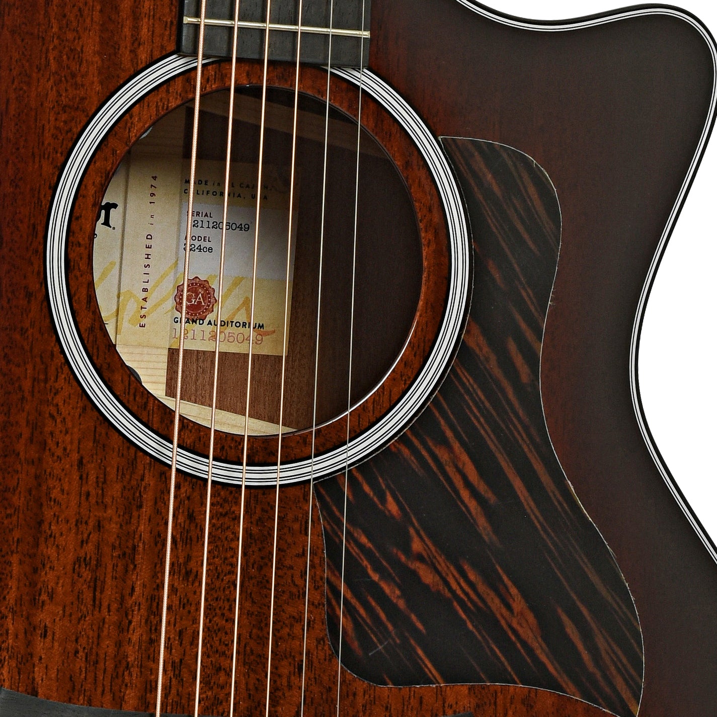 Soundhole of Taylor Next Generation 324ce Acoustic Guitar