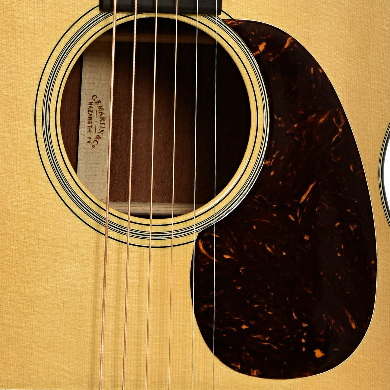 Soundhole of Martin 000-18 Custom Shop Sinker Mahogany 