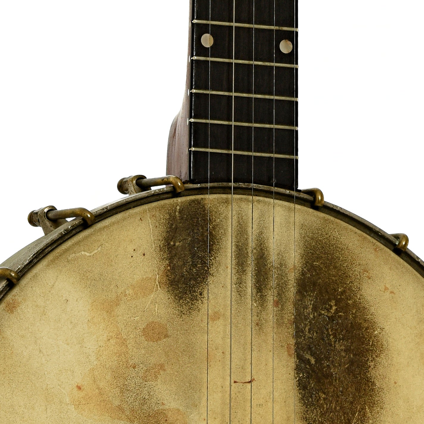 Front neck joint of S.S. Stewart Openback Banjo