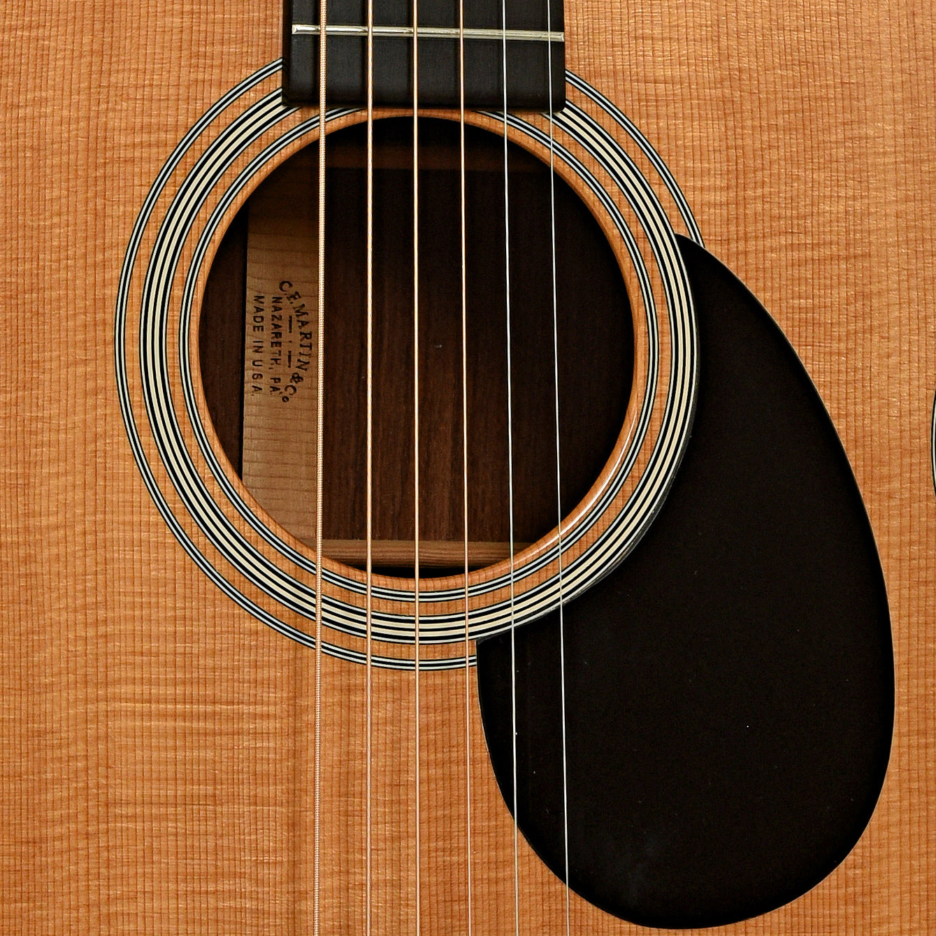 Soundhole of Martin Custom OM-28 Acoustic Guitar