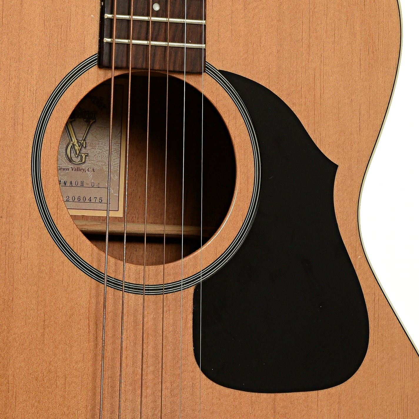 Soundhole of Voyage Air VAOM-04 Travel Acoustic Guitar 