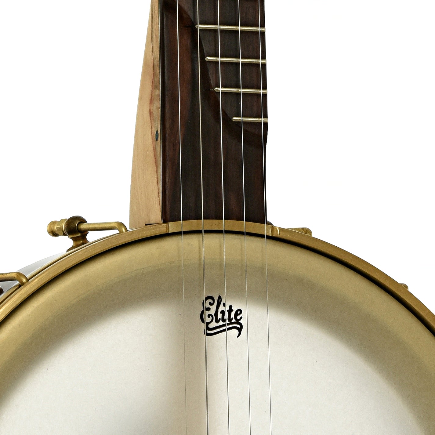 Front neck joint of Chuck Lee Cottonwood 12" Openback Banjo #873                                        