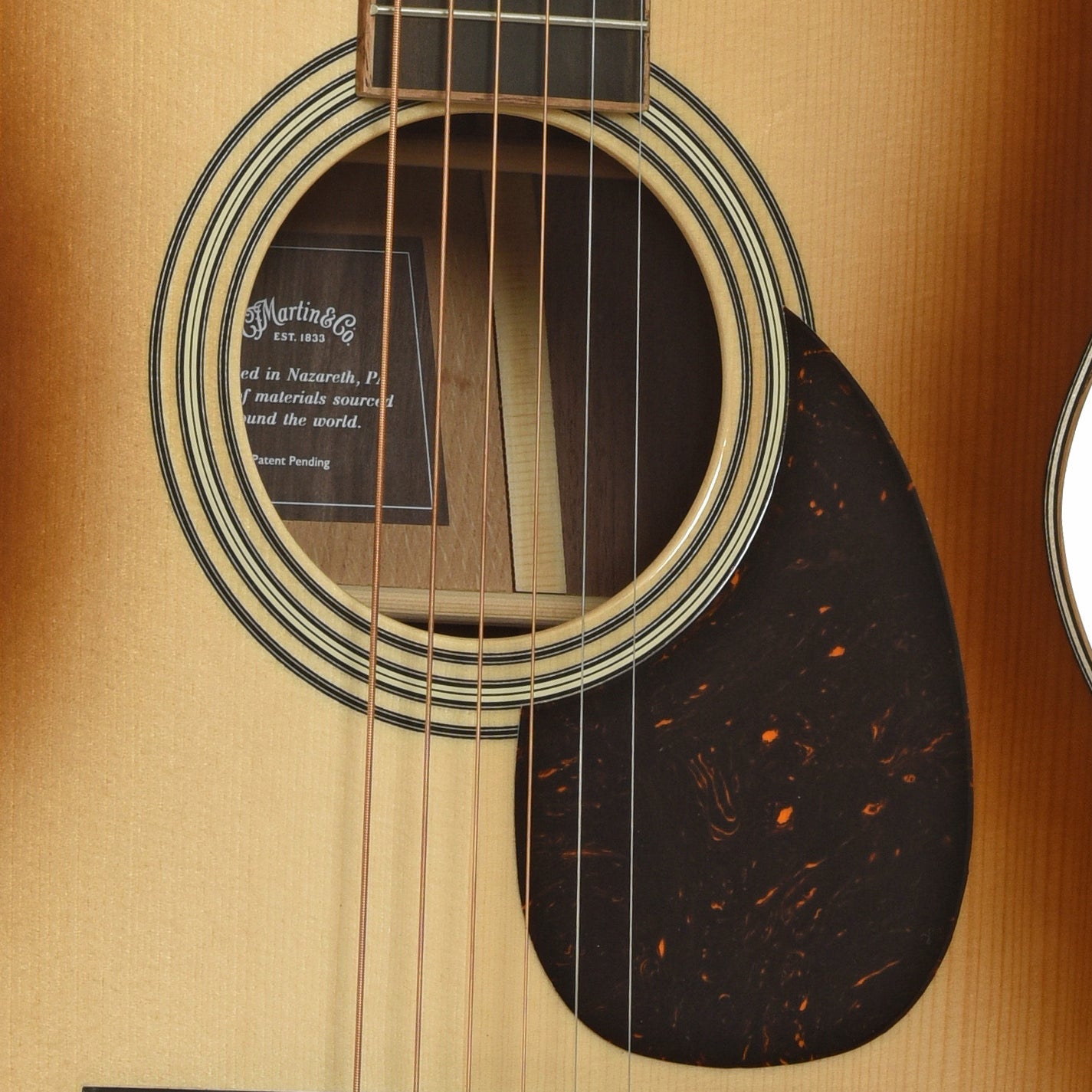 Soundhole of Martin OM-35 Inception Acoustic Guitar 