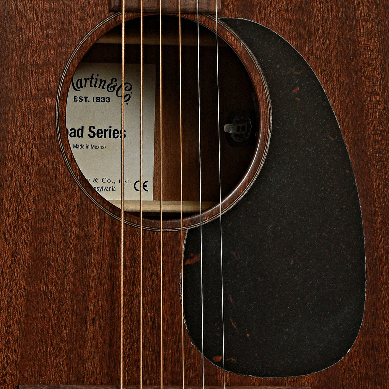 Soundhole of Martin D-10E Retro Sapele Guitar 