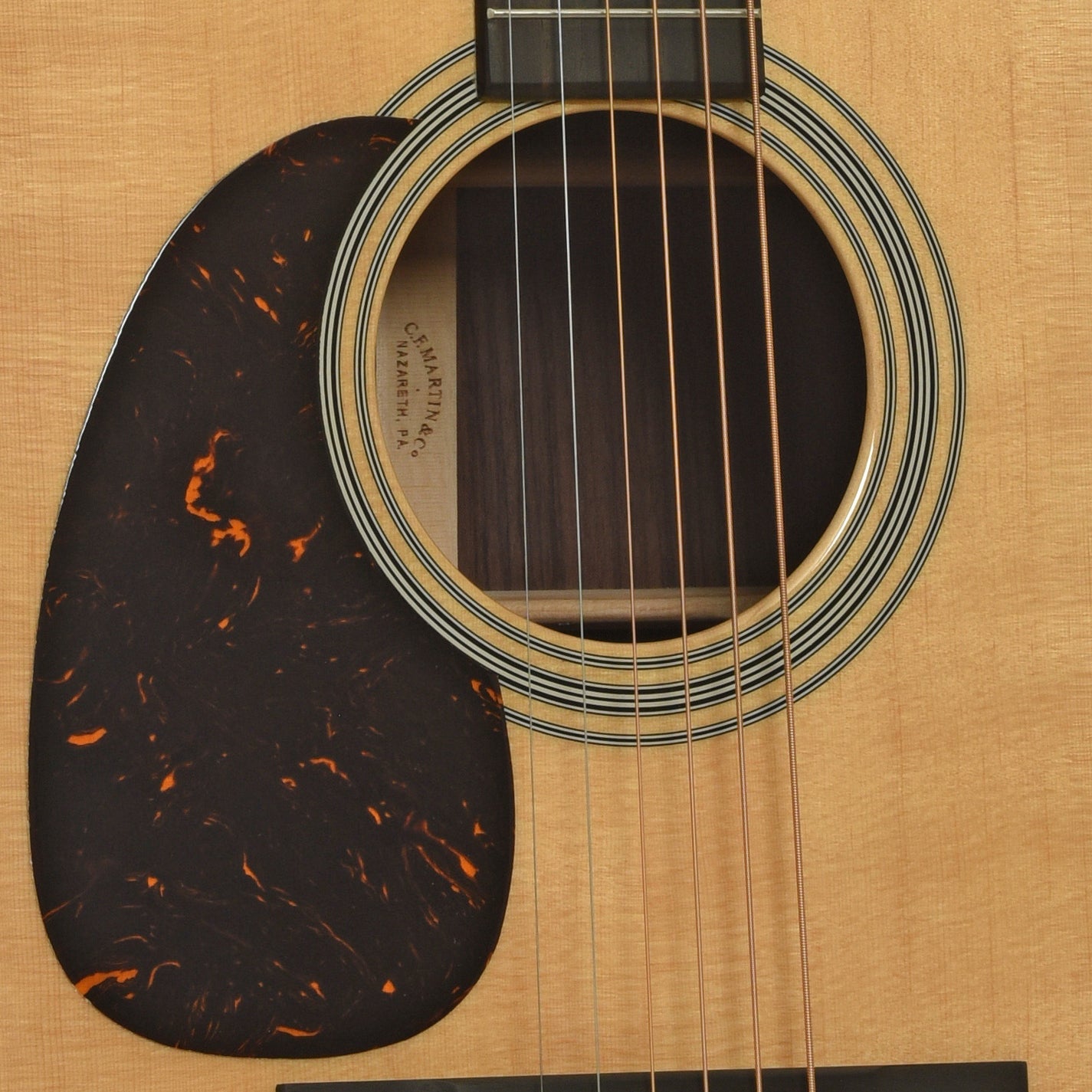 Soundhole of Martin D-28L Lefthanded Acoustic Guitar