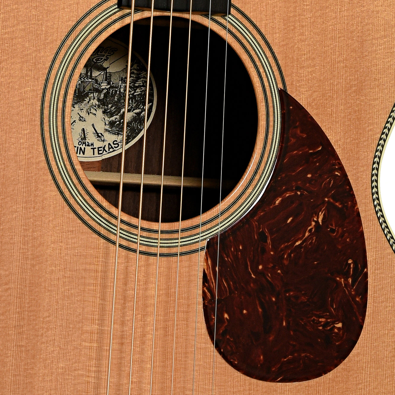 Soundhole of Collings OM2H Acoustic Guitar 