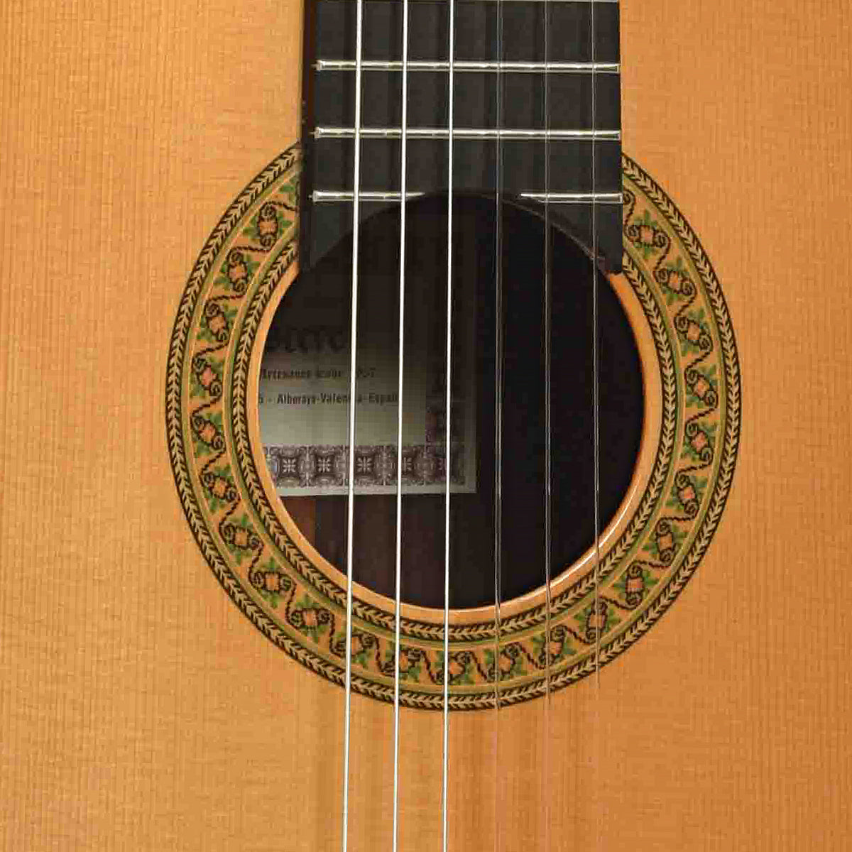 Soundhole of Esteve 7SR Classical Guitar