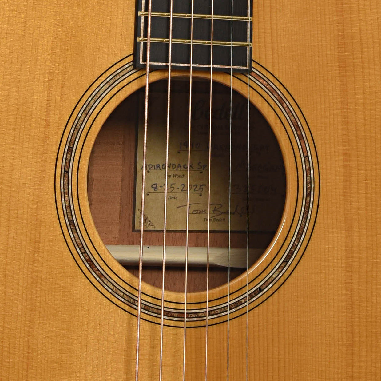 Soundhole of Bedell Special Edition 1940 Dreadnought Acoustic Guitar 
