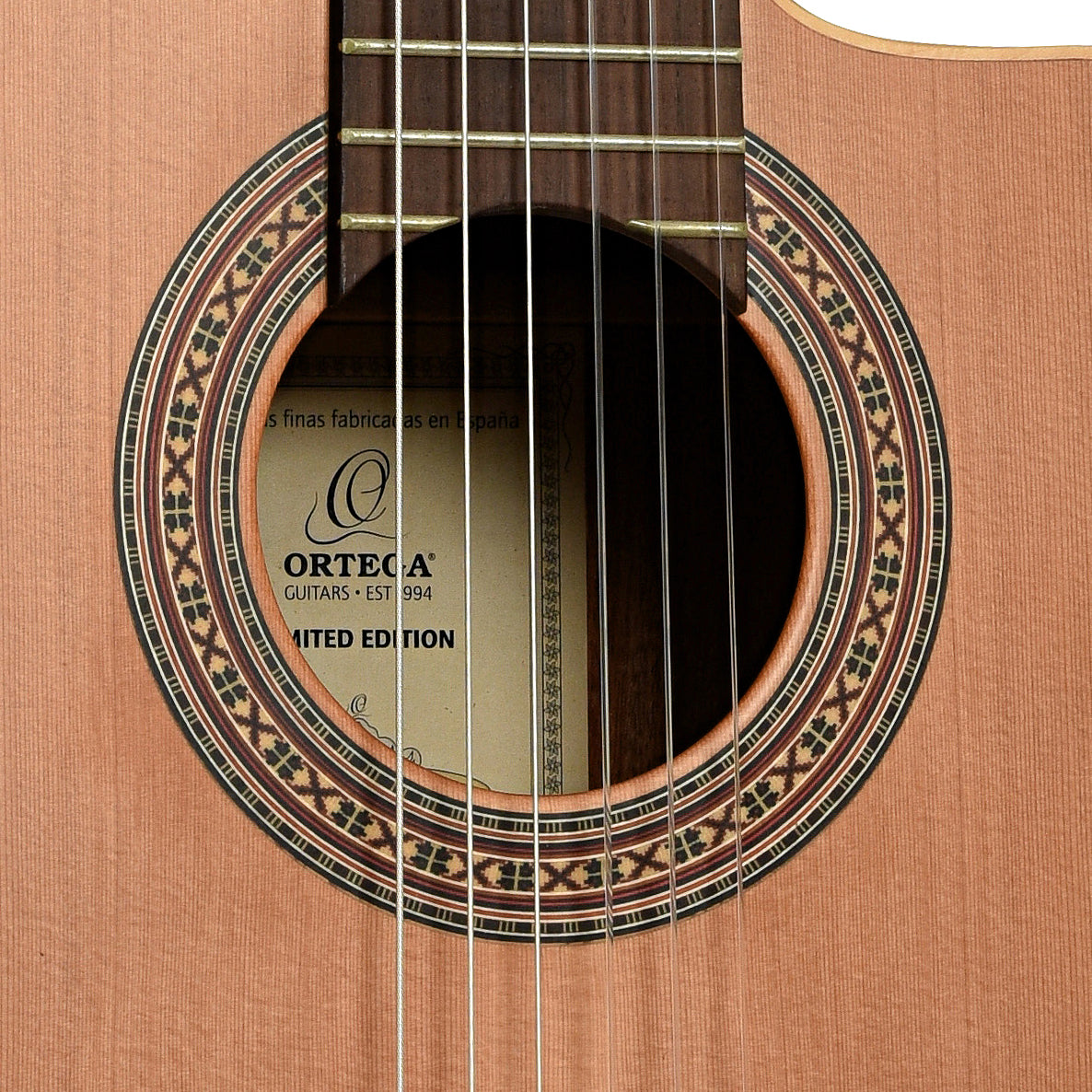 Soundhole of Ortega RCE180T-LTD Classical Guitar