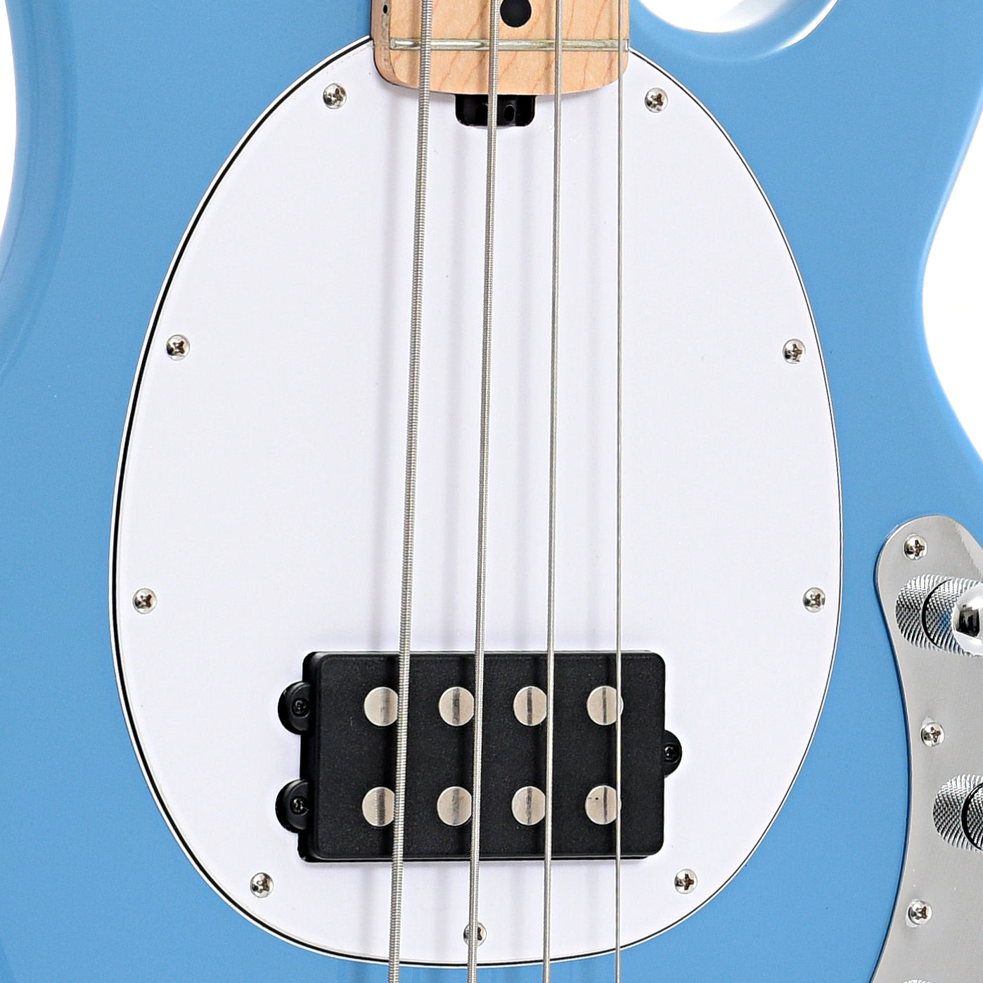 Pickup of Sterling by Music Man RAY4 4-String Bass, Chopper Blue