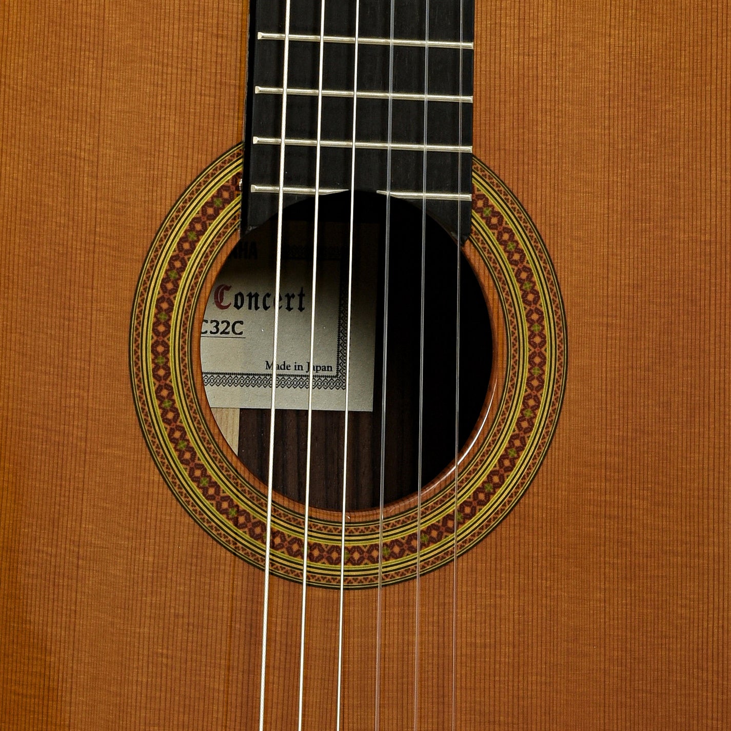 Soundhole of Yamaha GC32C Classical Guitar