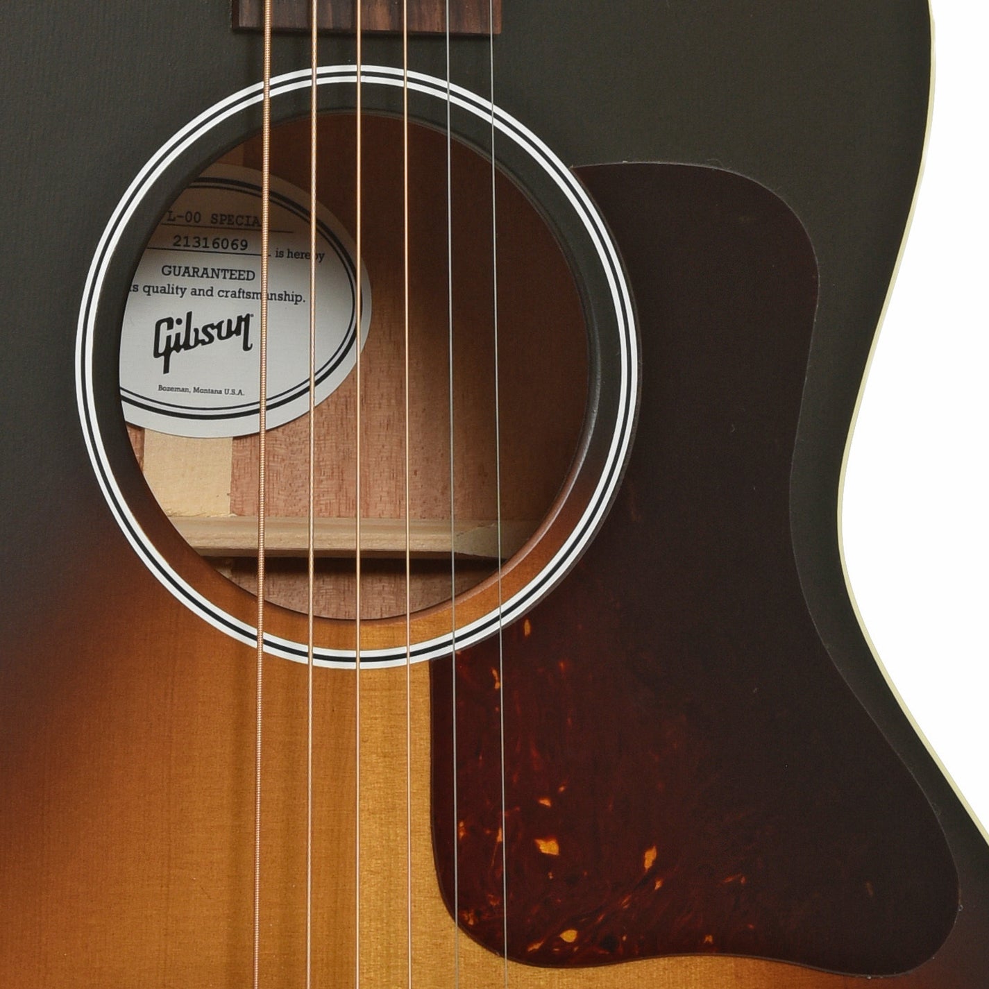 Soundhole of Gibson L-00 Special Acoustic Guitar