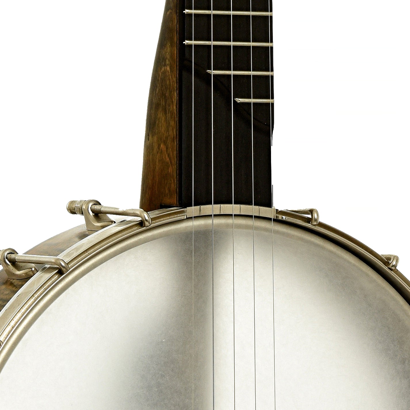 Front neck joint of Chuck Lee Lone Star Custom Open Back Banjo