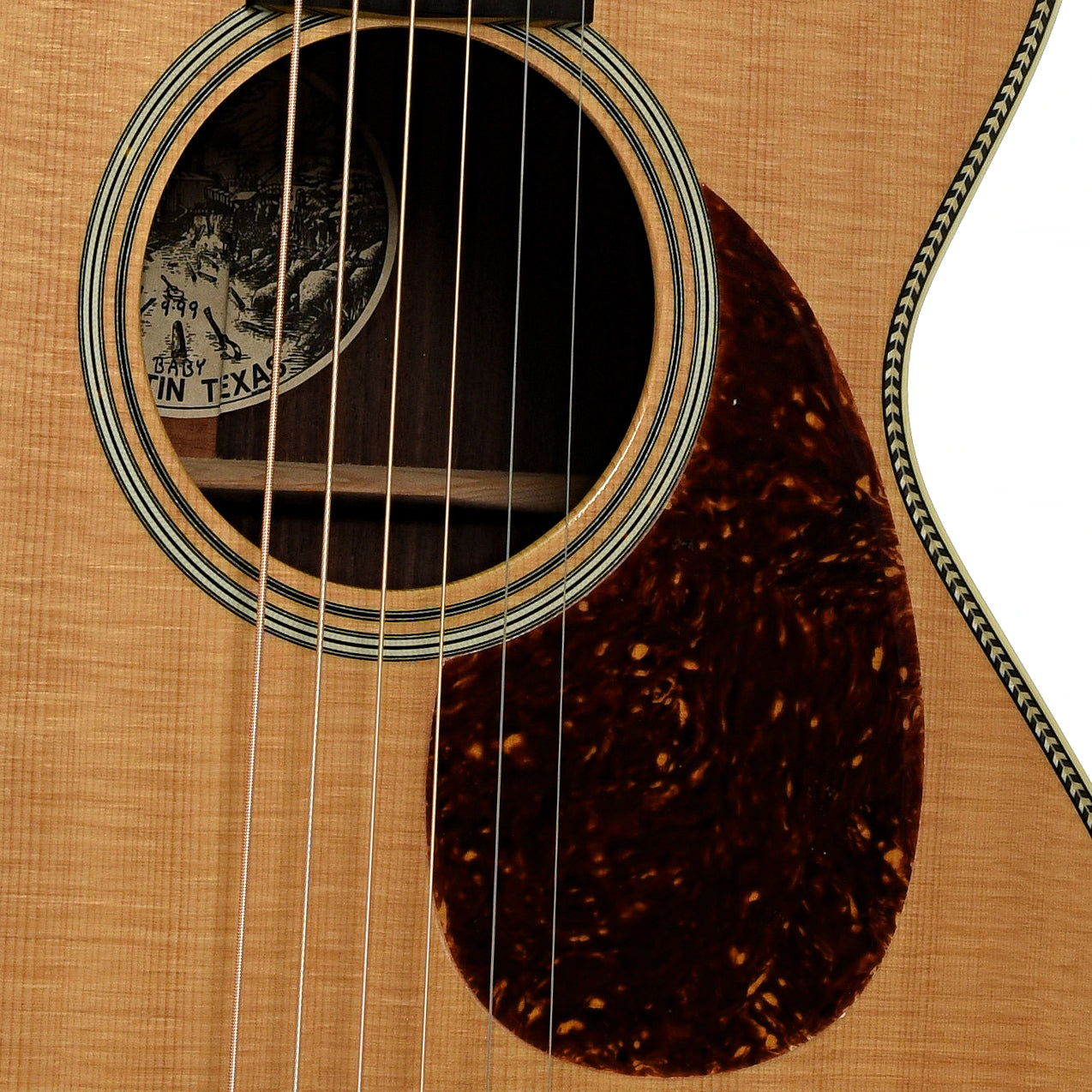 Soundhole of Collings Baby 2H 3/4 Size Acoustic Guitar