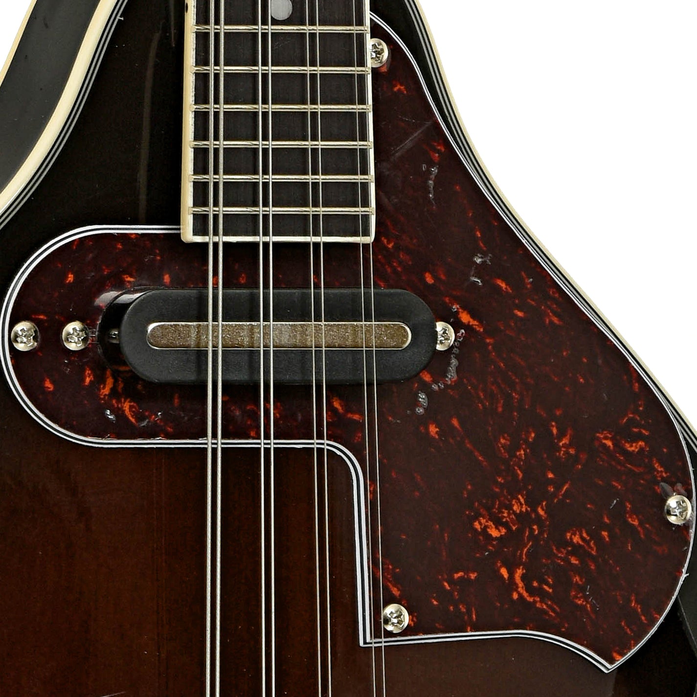 Pickup of Ibanez M510E Acoustic-Electric A-Style Mandolin, Dark Violin Sunburst