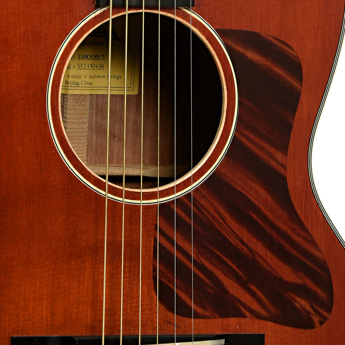 Soundhole of Eastman E10 OOSS-V Acoustic Guitar