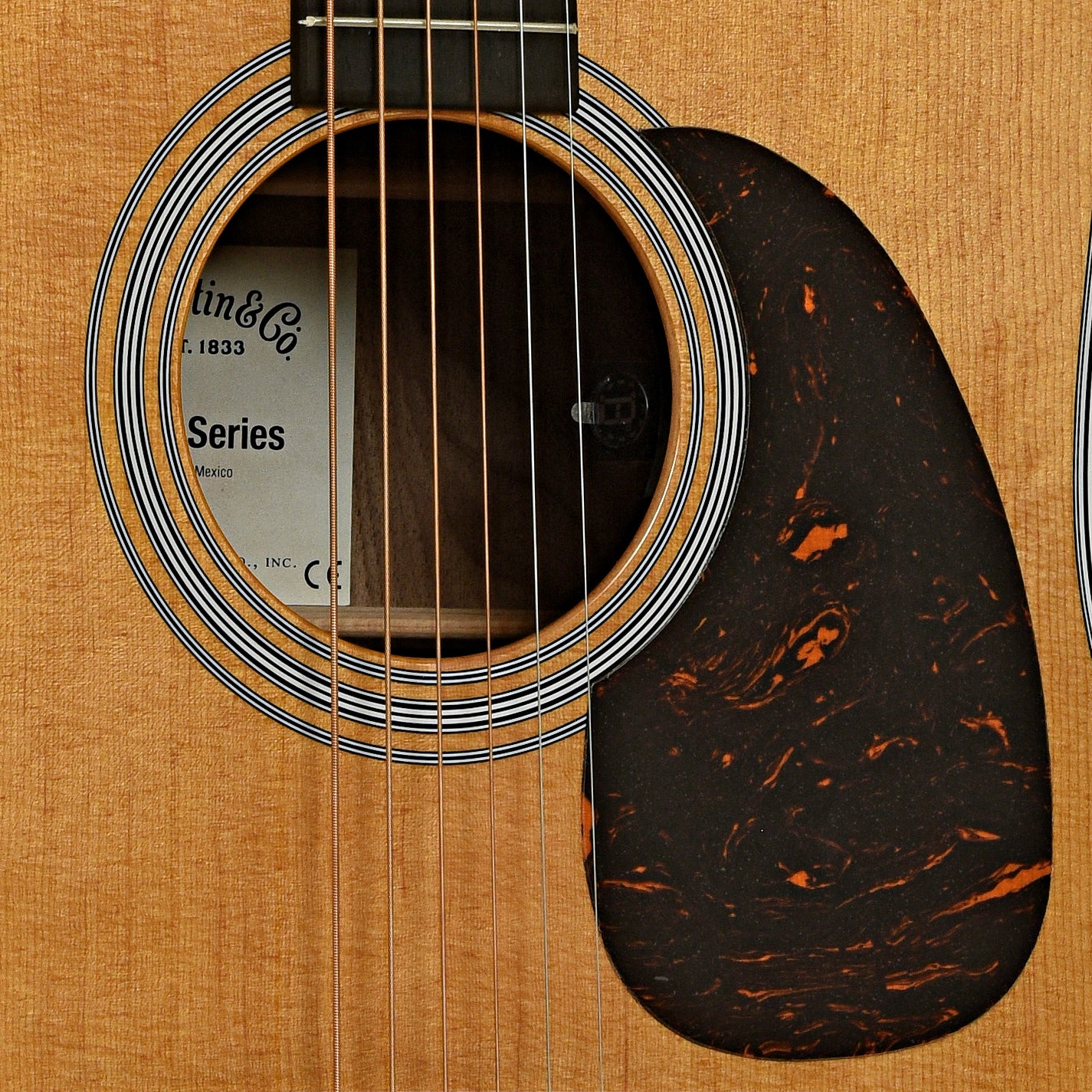 Soundhole of Martin D-13E Retro Walnut Guitar