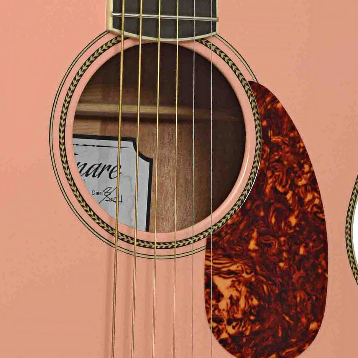 Soundhole of PRS SE P20E Lotus Pink