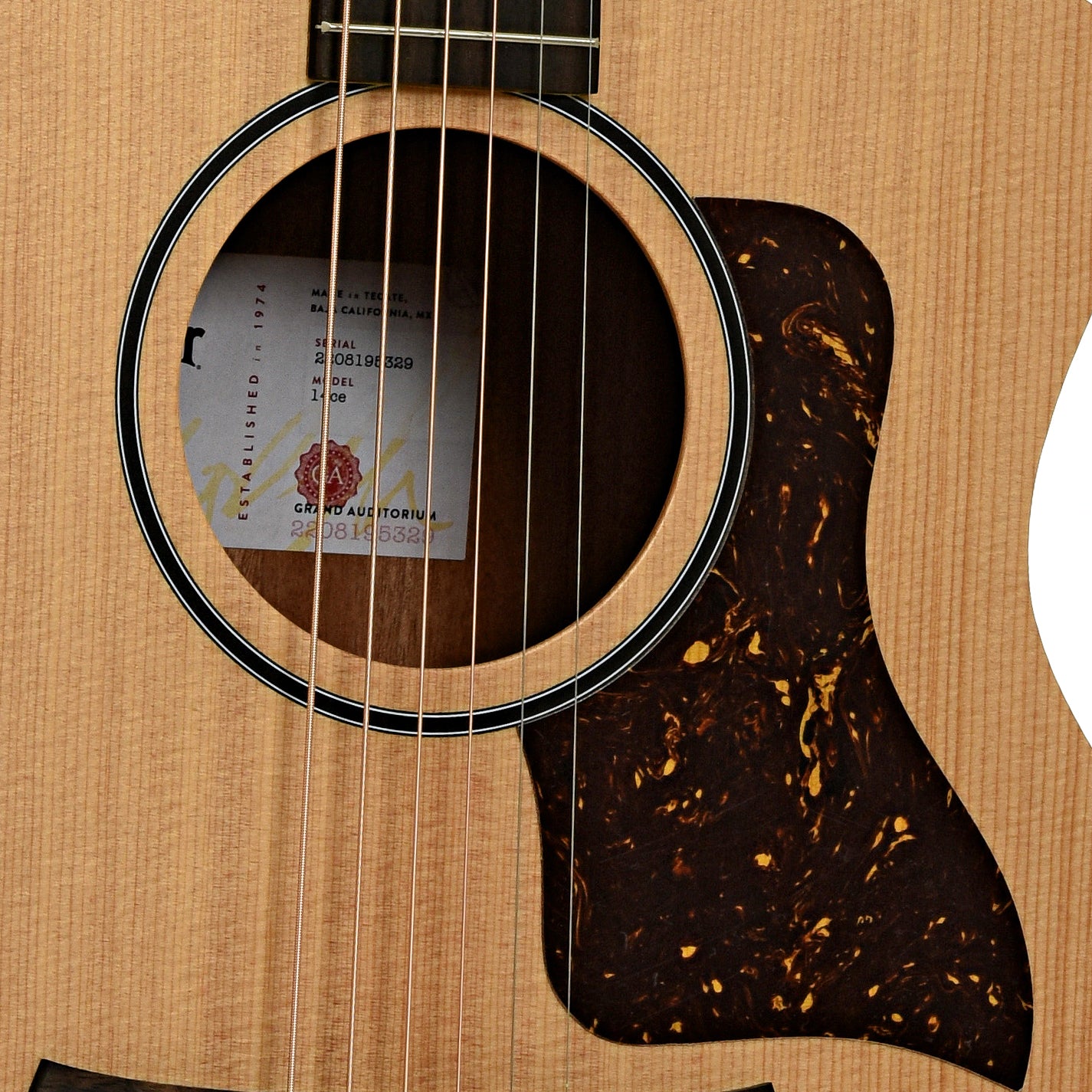 Soundhole of Taylor 14ce Acoustic Guitar & Gigbag