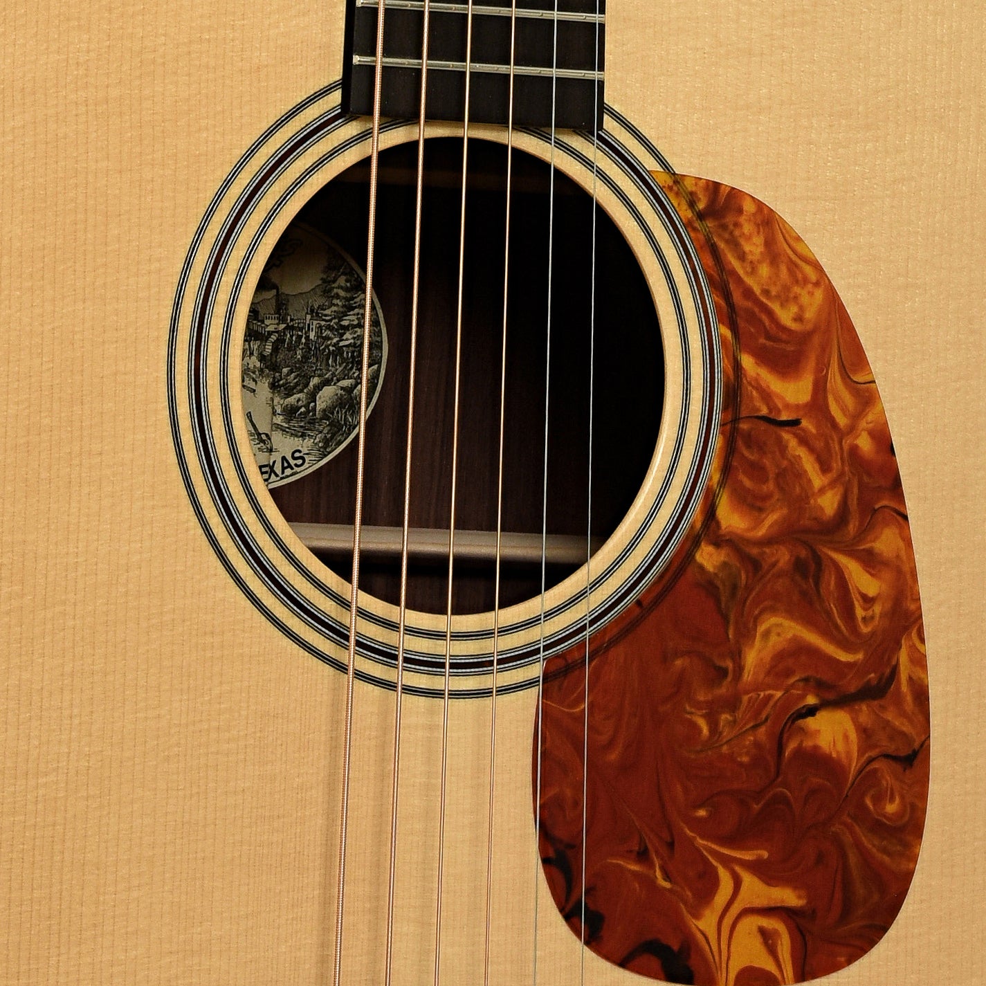 Soundhole of Collings D2 A HC Hill Country Dreadnought Acoustic Guitar