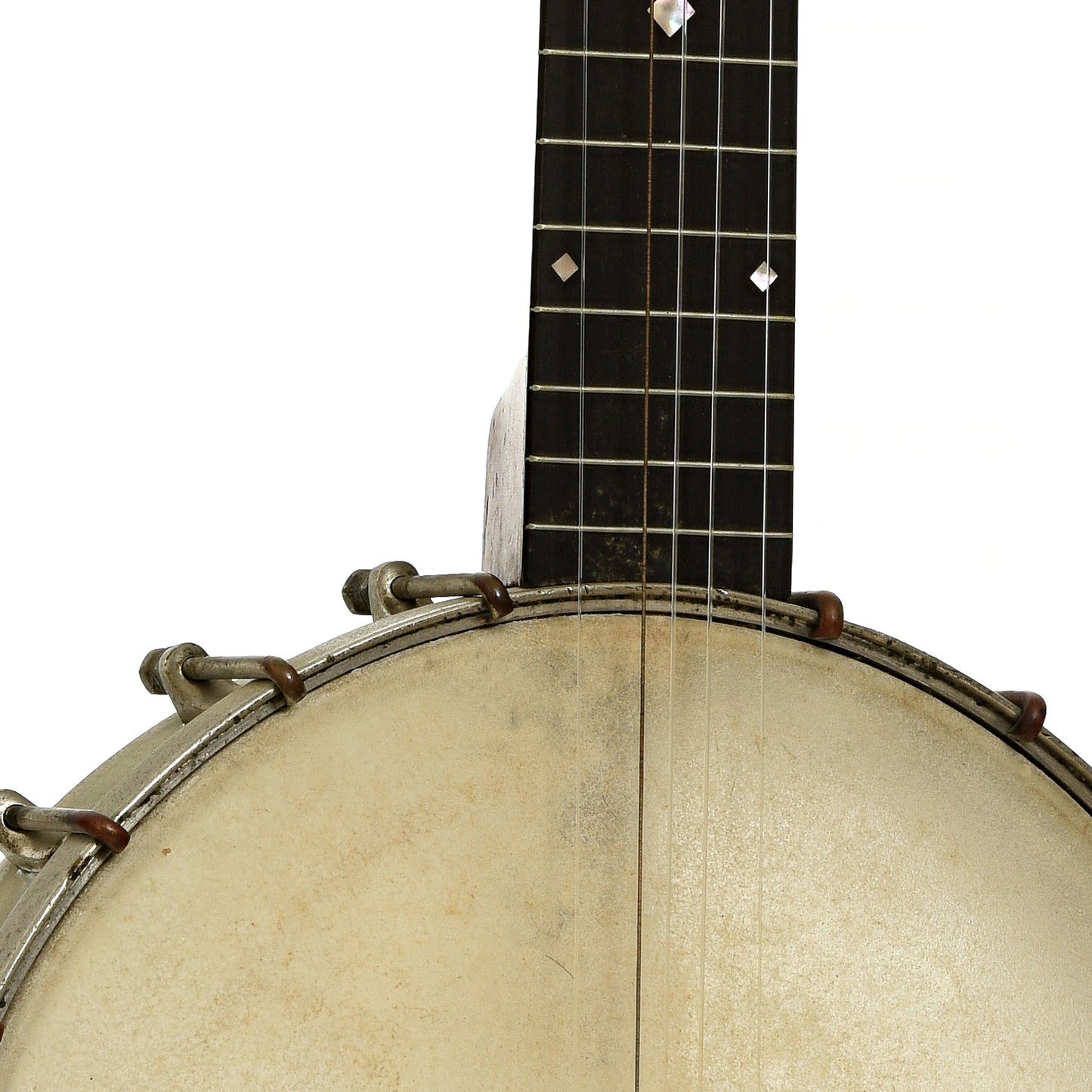 Front neck joint of S.S. Stewart American Princess Openback Banjo