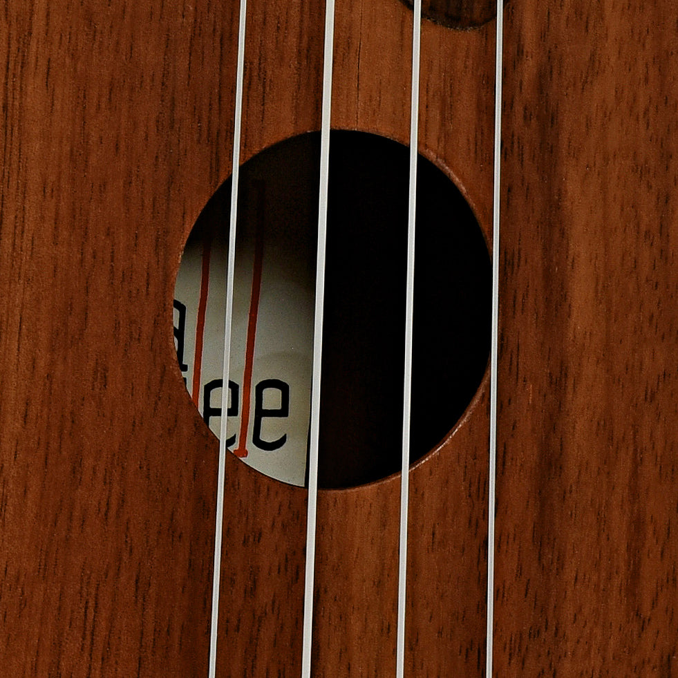 Soundhole of Kamaka HP-1 Pineapple Soprano Ukulele