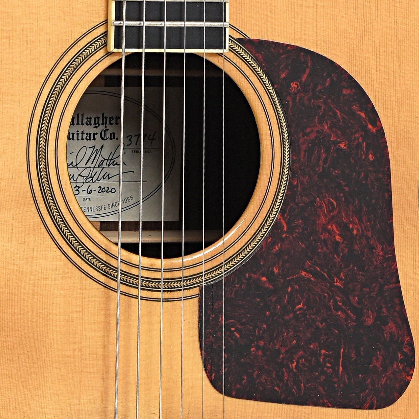 Sound hole of Gallagher G-70 Acoustic Guitar (2020)