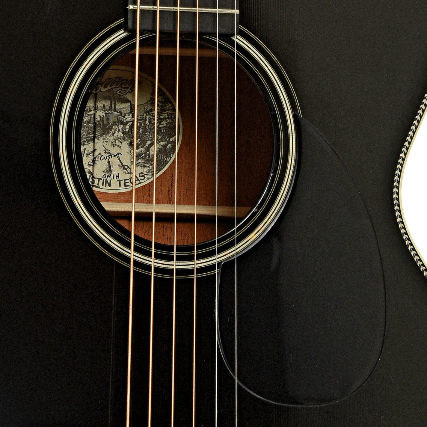 Soundhole of Collings OM1H Custom Acoustic Guitar 