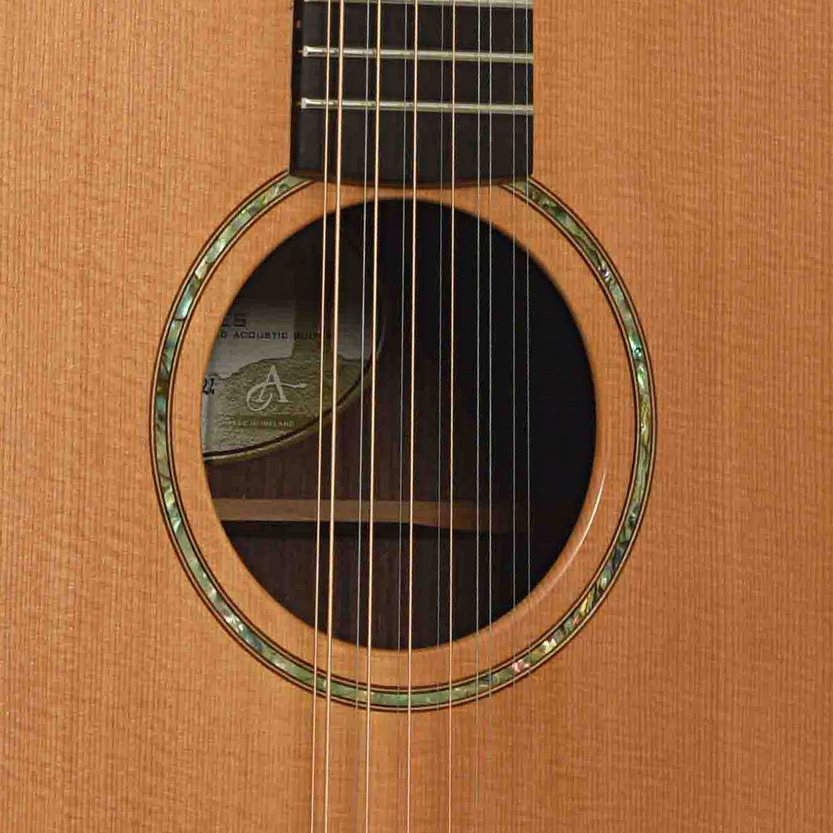 Soundhole of Avalon L32 12-String Acoustic Guitar