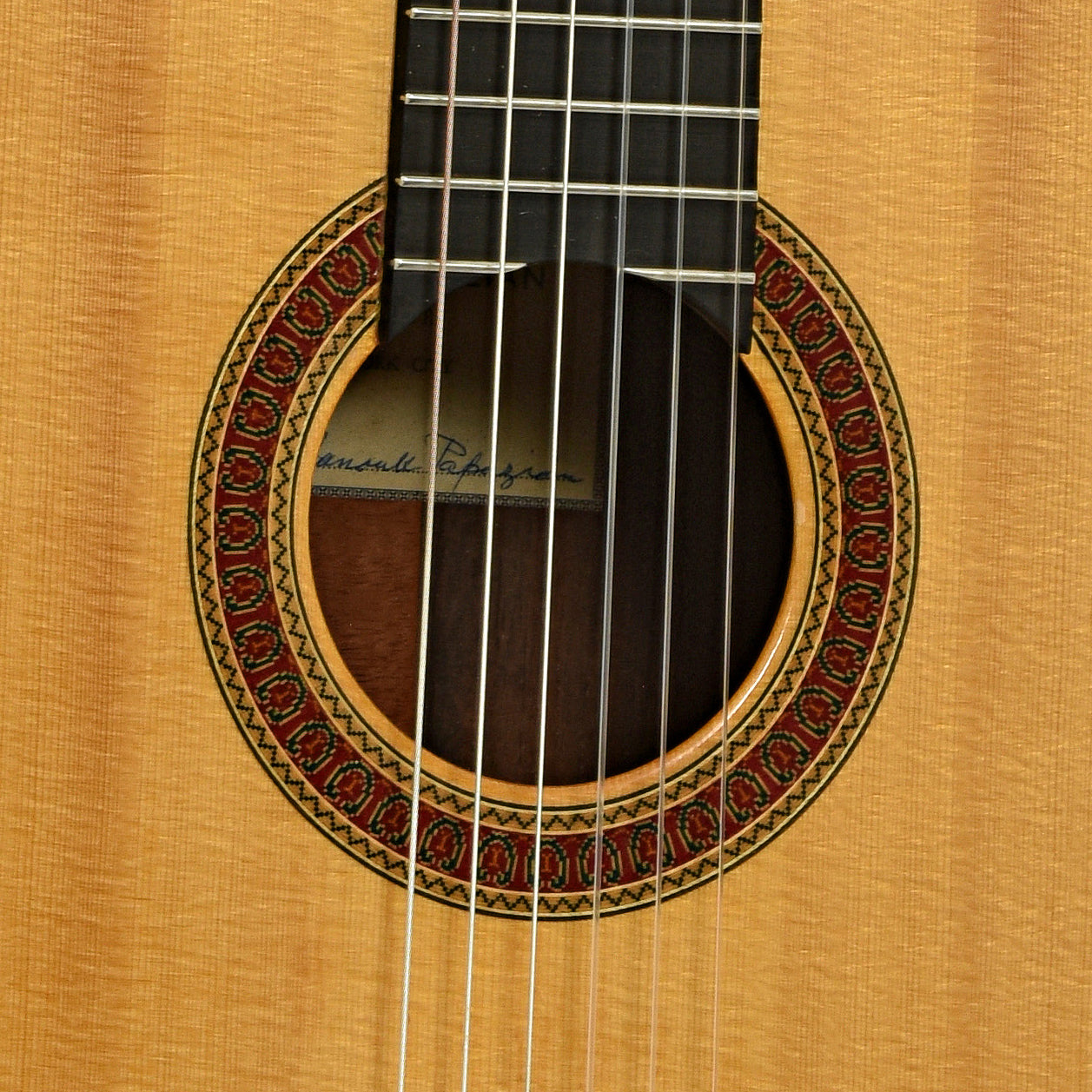 Soundhole of Manouk Papazian Classical Guitar