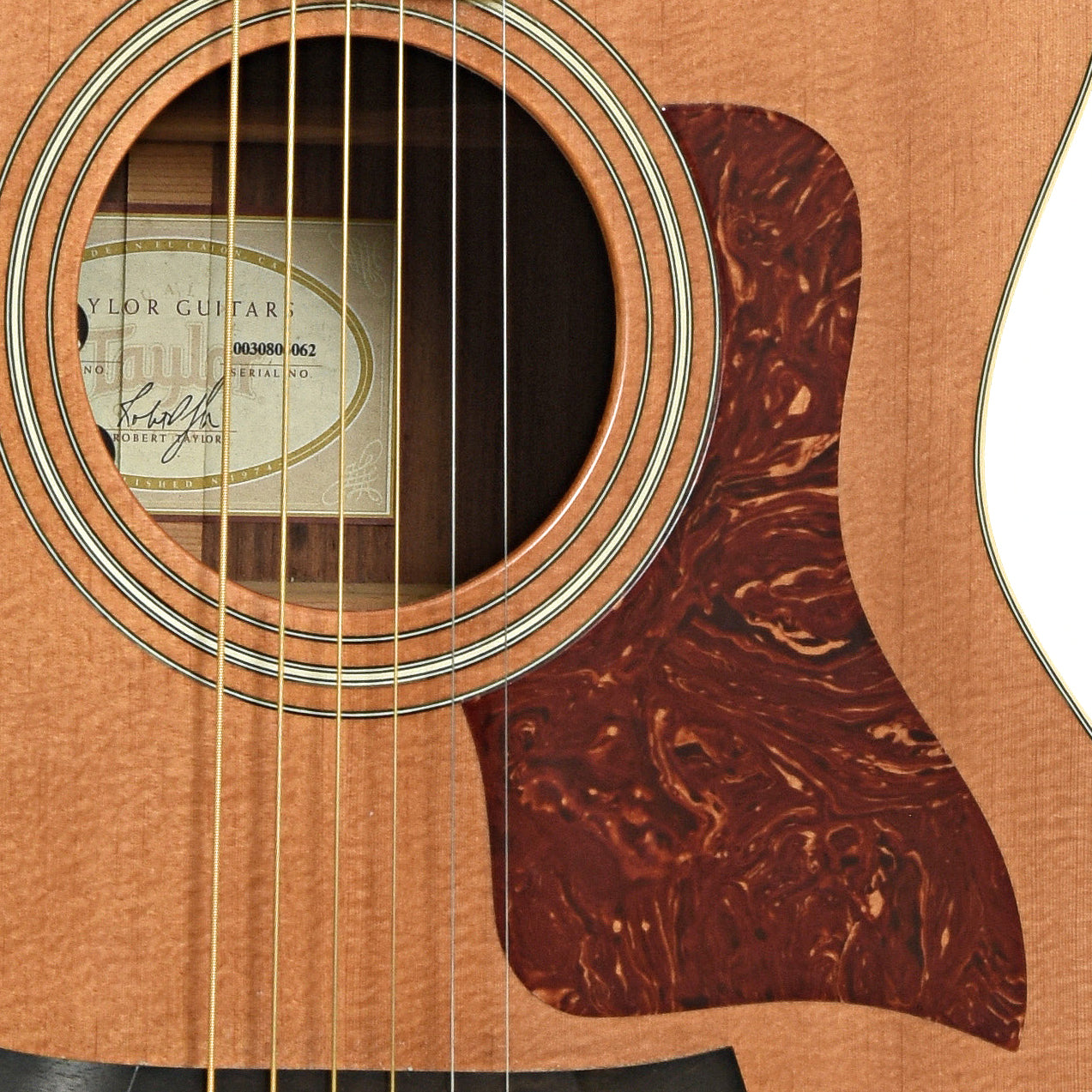 Soundhole of Taylor 414-R Acoustic Guitar