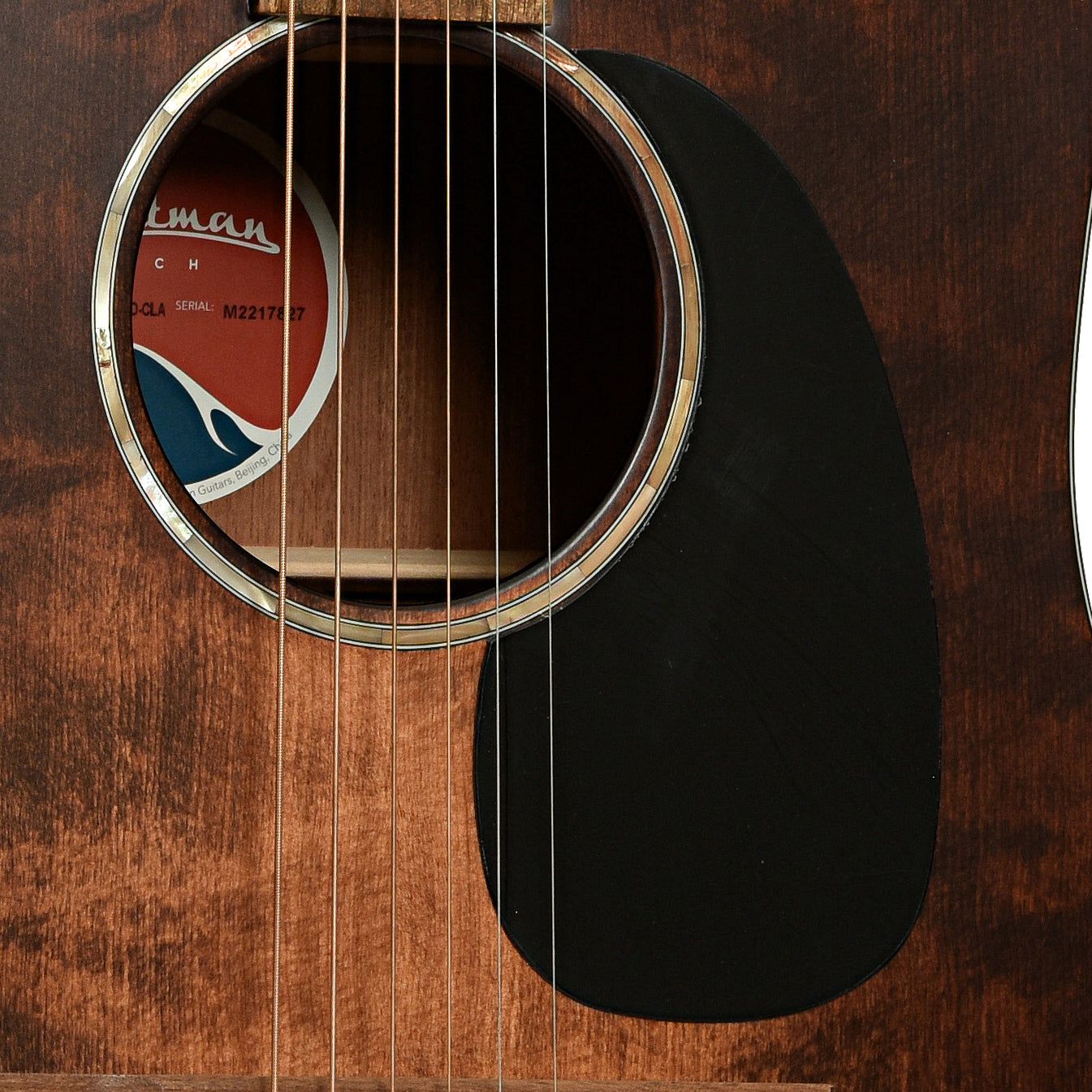 Soundhole of Eastman PCH1-D "Pacific Coast Highway" Acoustic Guitar & Gigbag, Classic Stained Finish 