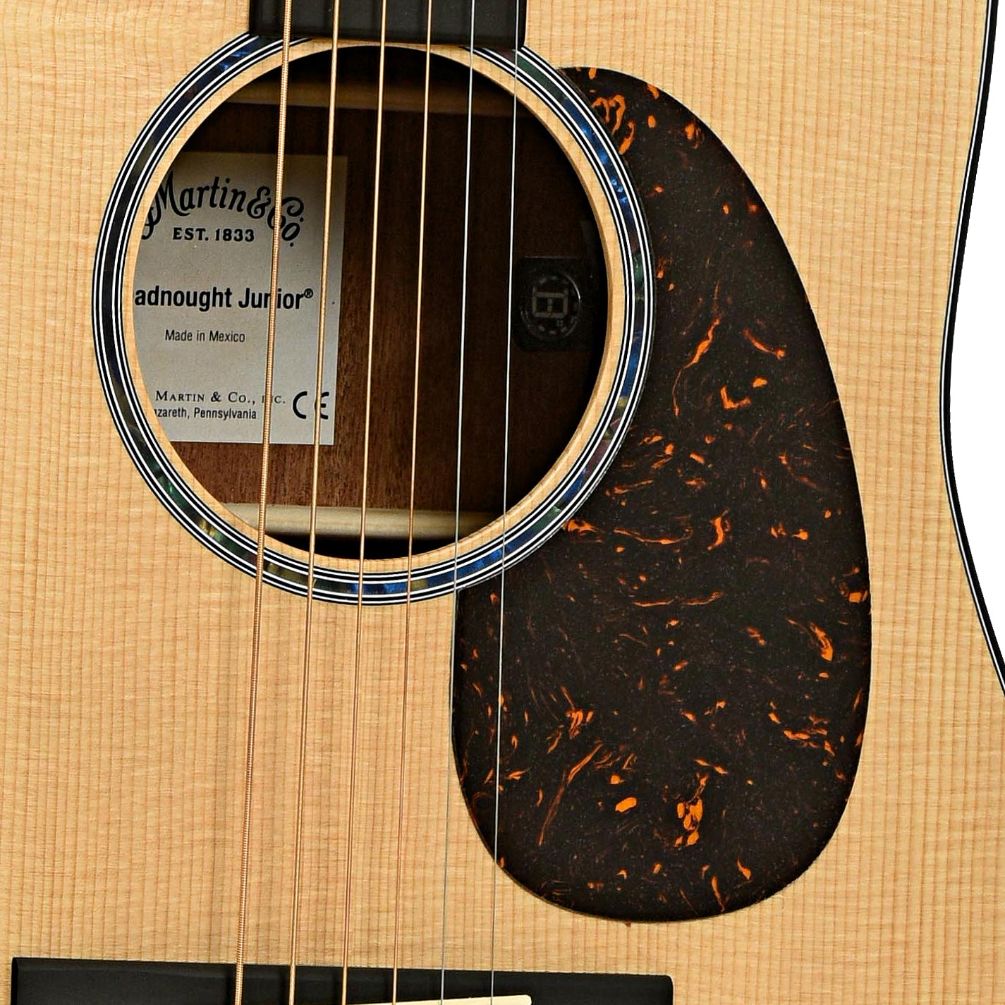 Soundhole of DC-JRE Junior Acoustic Electric Guitar