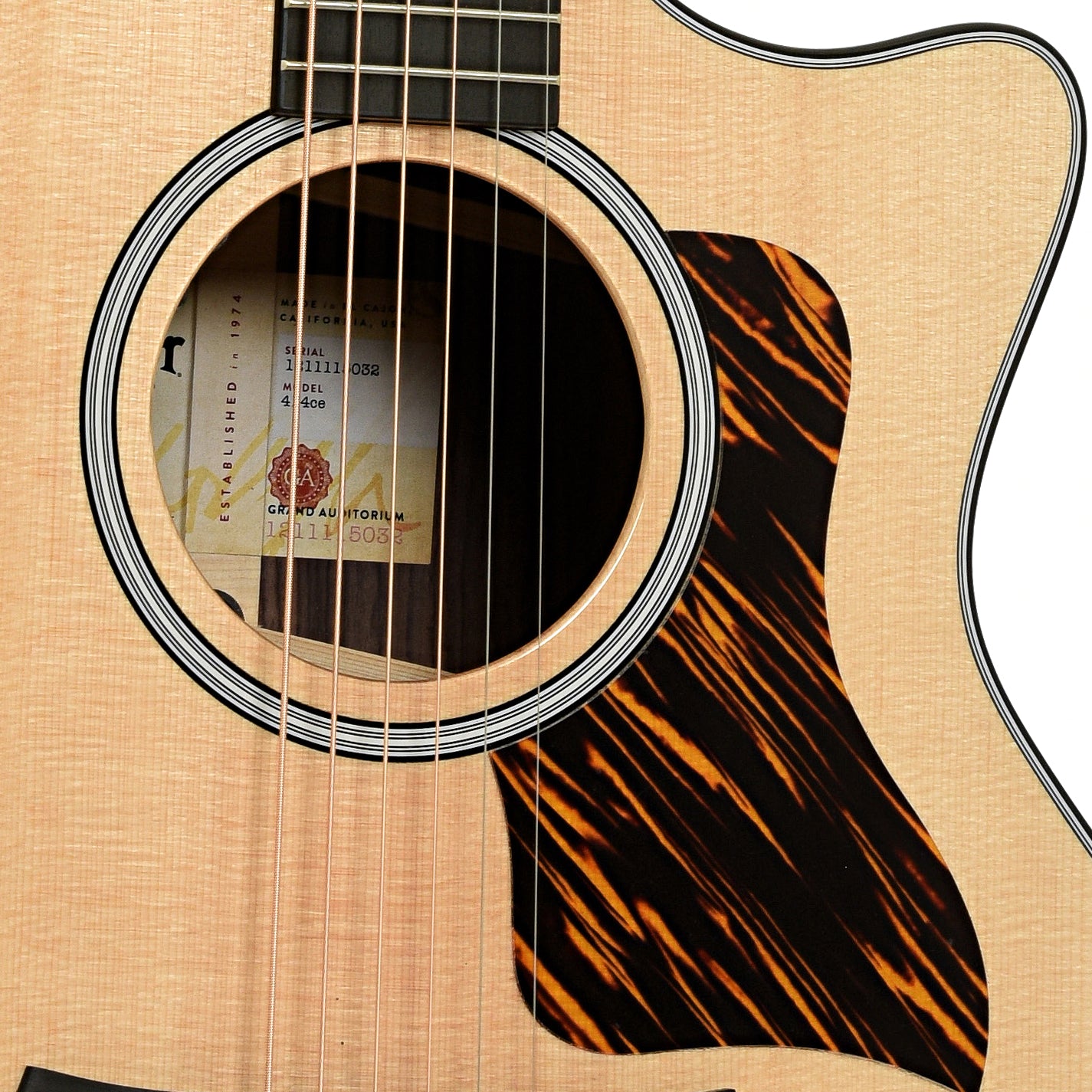 Soundhole of Taylor Next Generation 414ce Acoustic Guitar