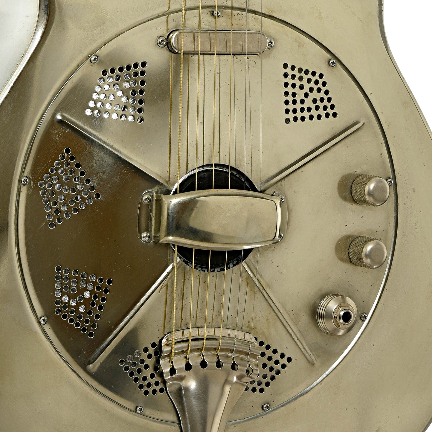 Coverplate of National Raw Steel 14-Fret Resonator Guitar