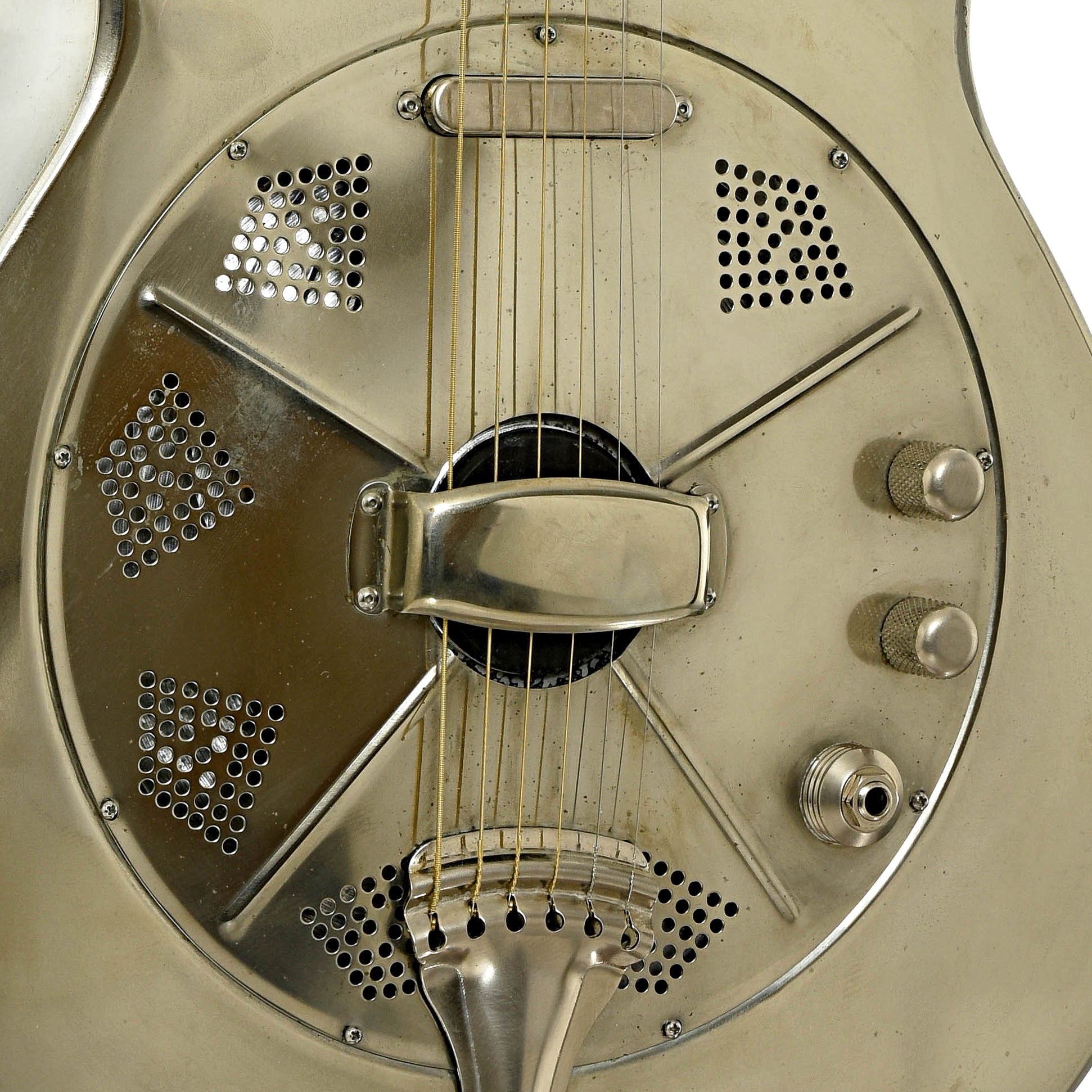 Coverplate of National Raw Steel 14-Fret Resonator Guitar