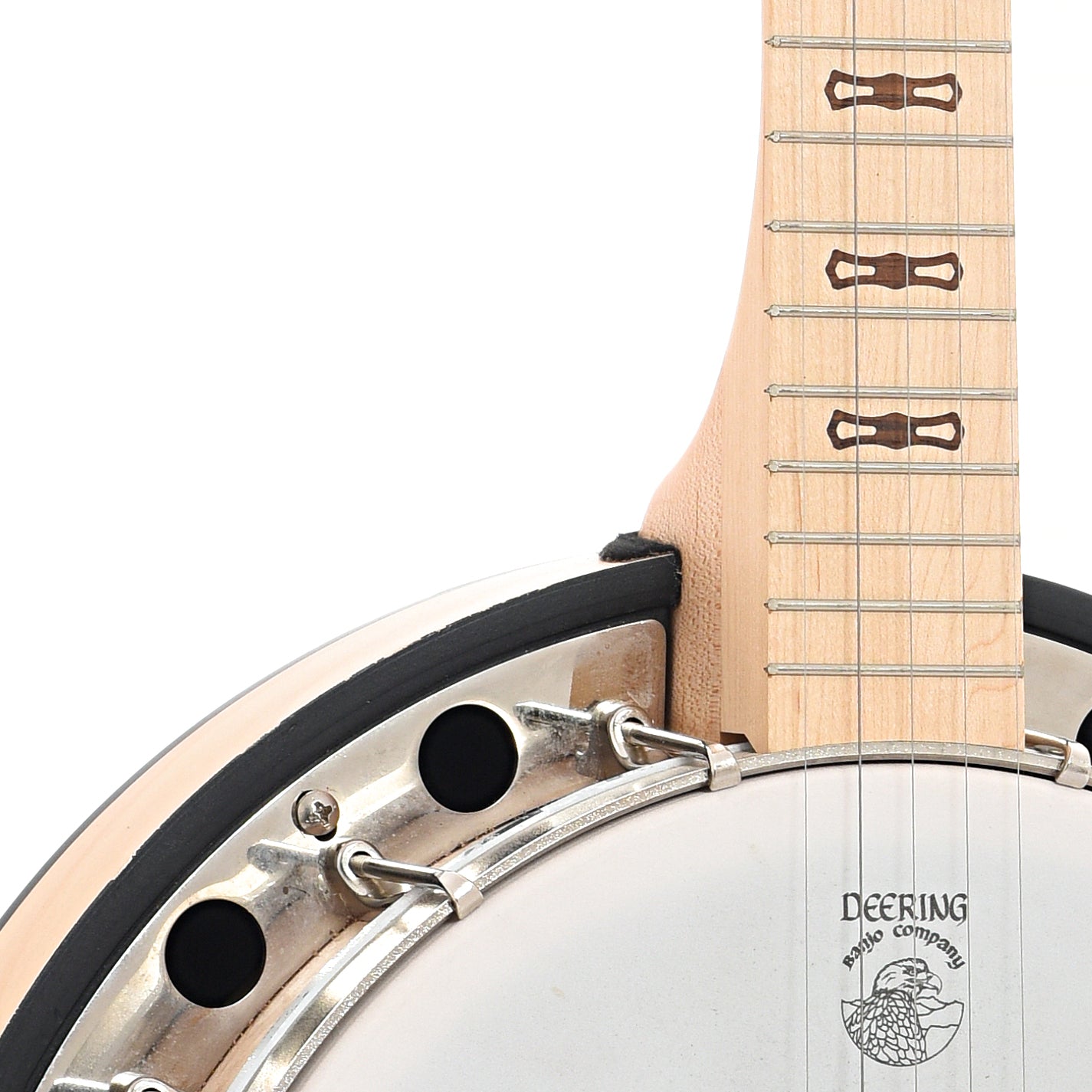 Fretboard and body join of Deering Goodtime II Resonator Banjo