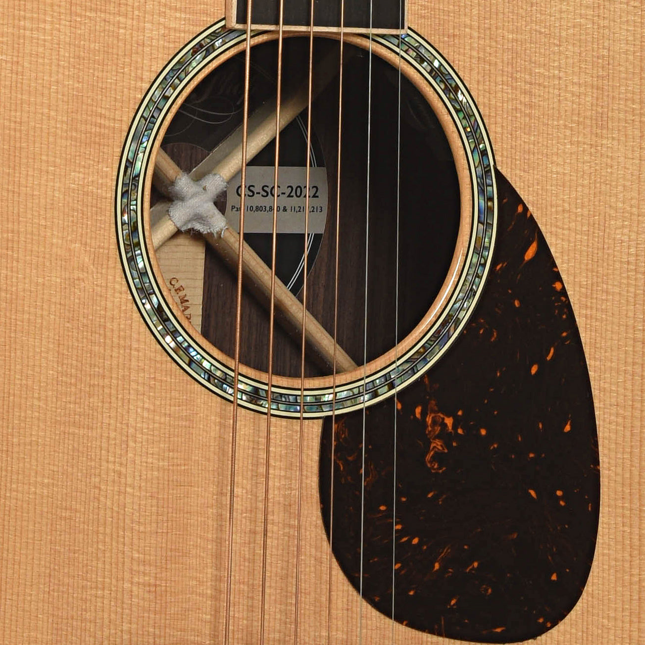 Soundhole of Martin Custom SC Cutaway Acoustic-Electric Guitar 