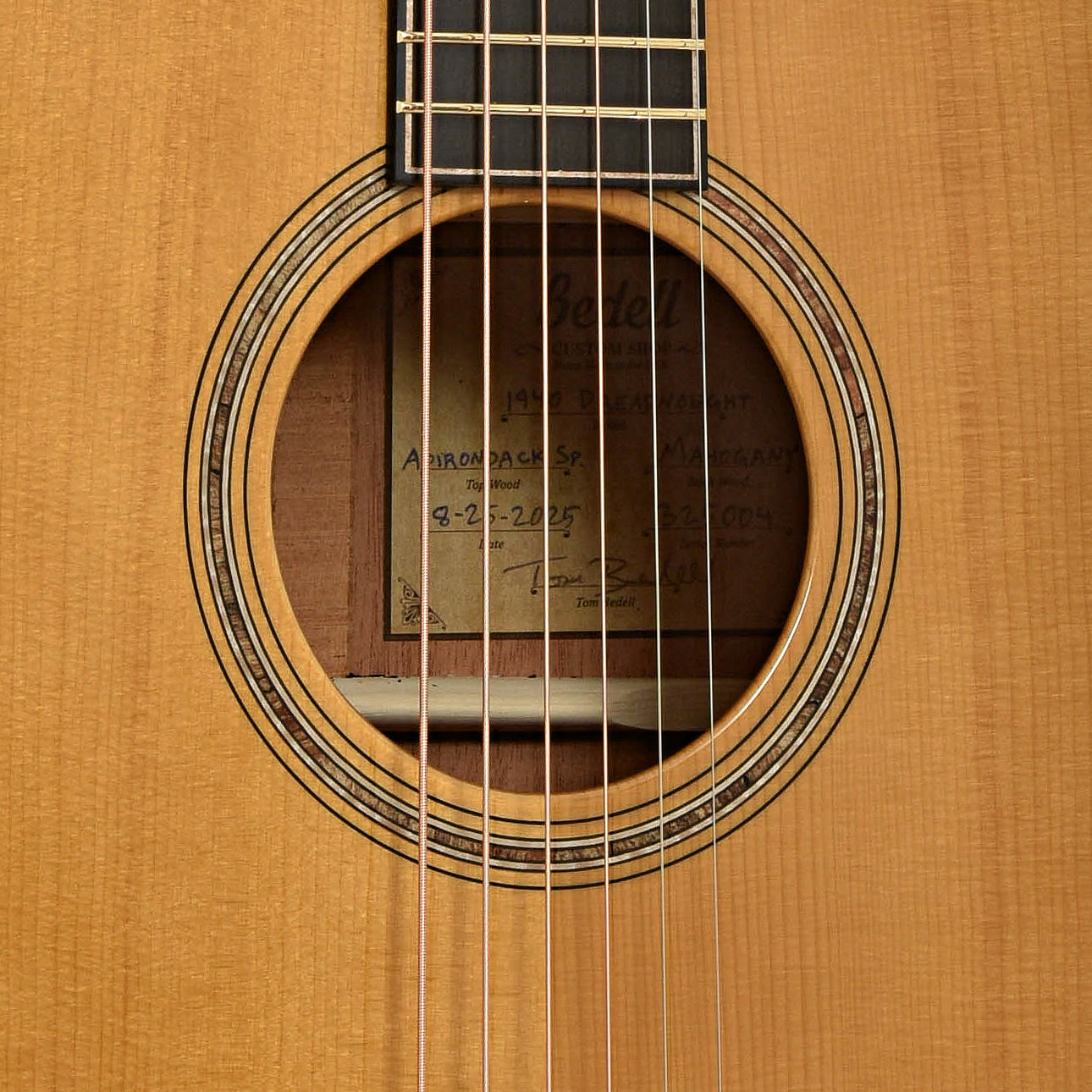 Soundhole of Bedell Special Edition 1940 Dreadnought Acoustic Guitar